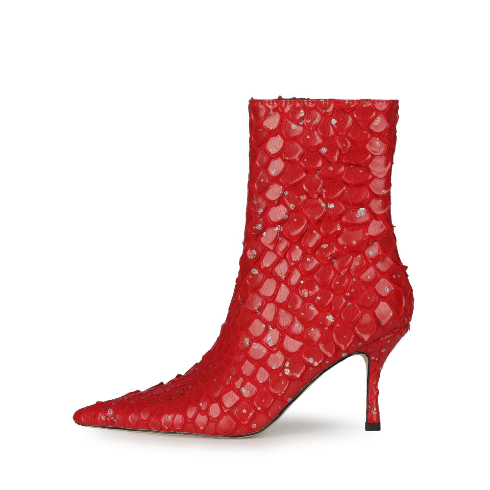Spring Solid Color Sexy Fish Scale Ankle Boots