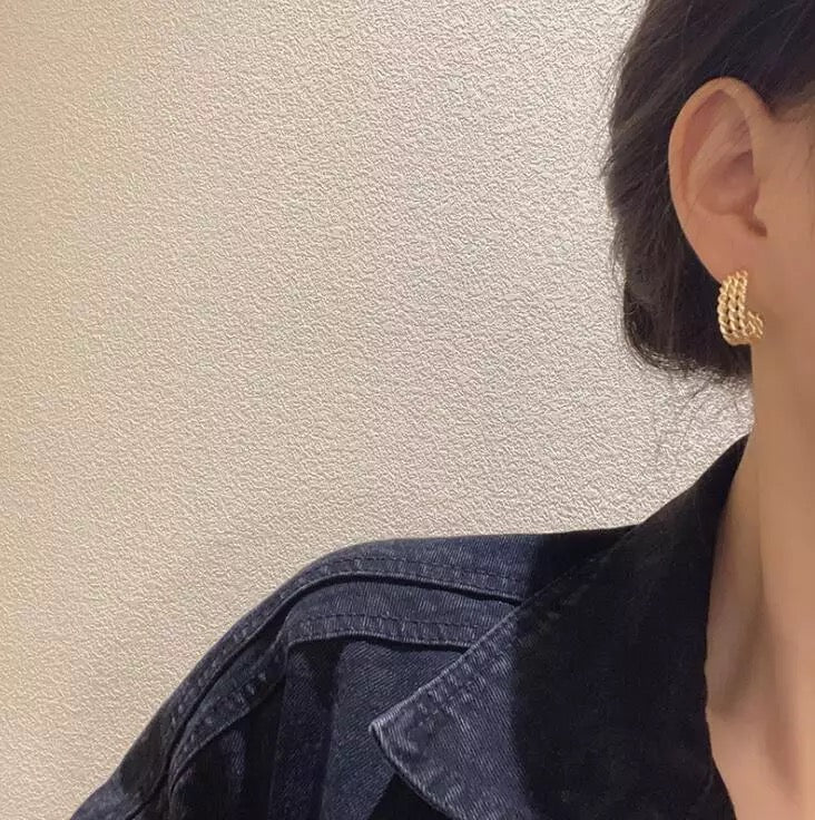 Triple Braided Hoop Earrings