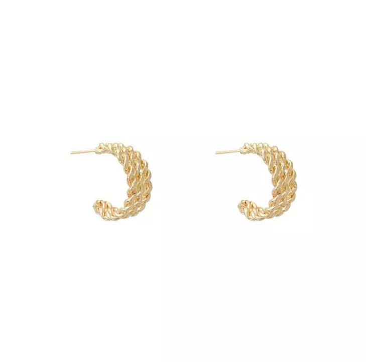 Triple Braided Hoop Earrings