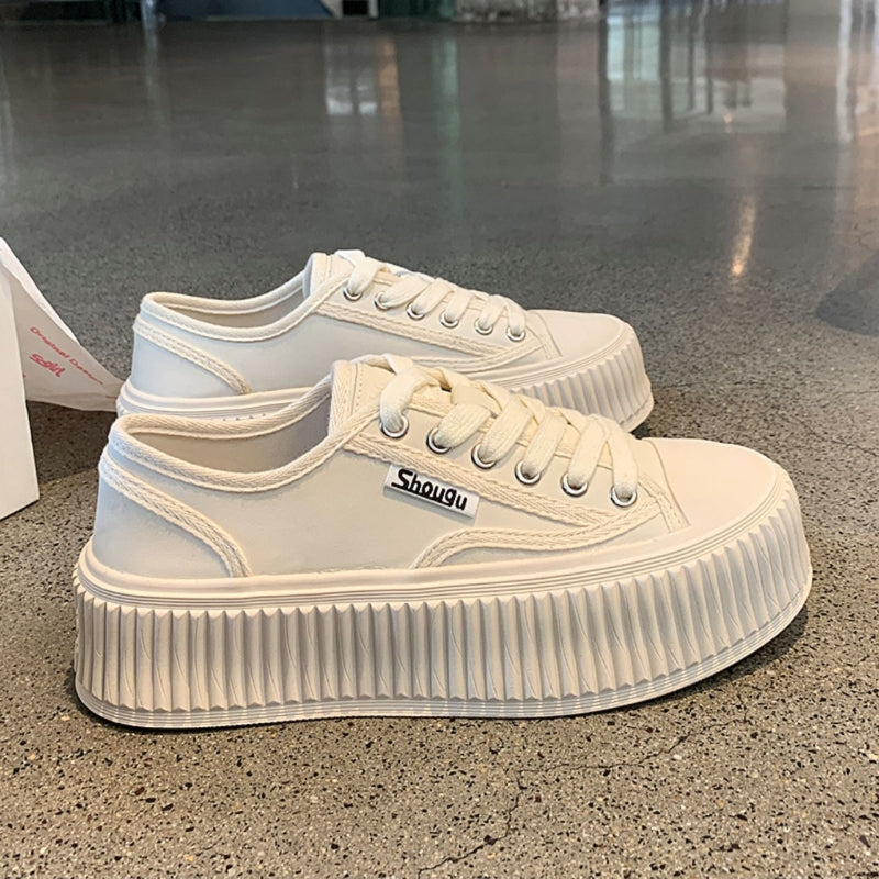 Casual Thick-Soled Canvas Sneakers for Women