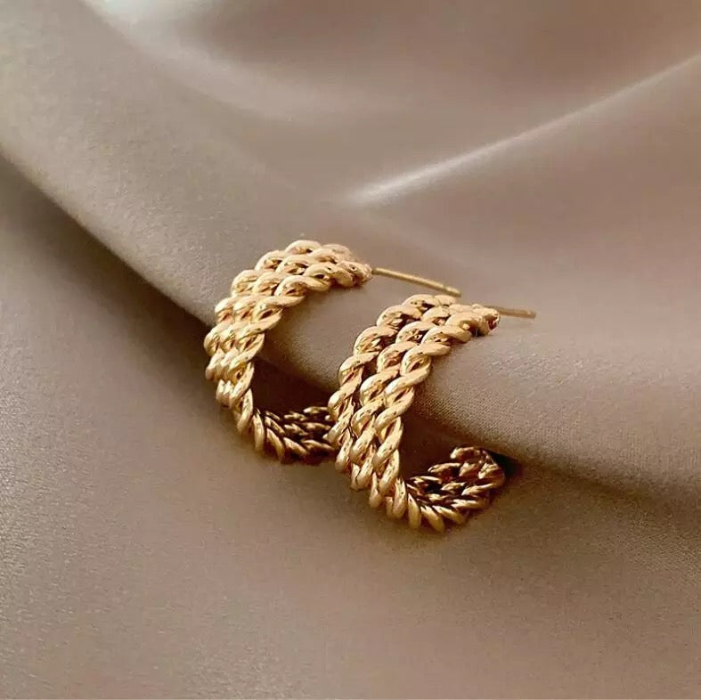 Triple Braided Hoop Earrings