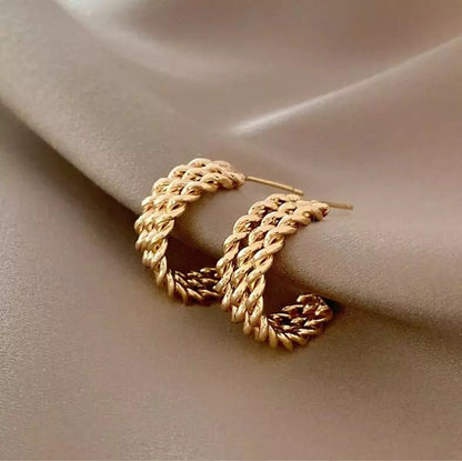 Triple Braided Hoop Earrings