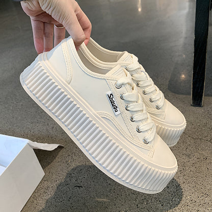Casual Thick-Soled Canvas Sneakers for Women