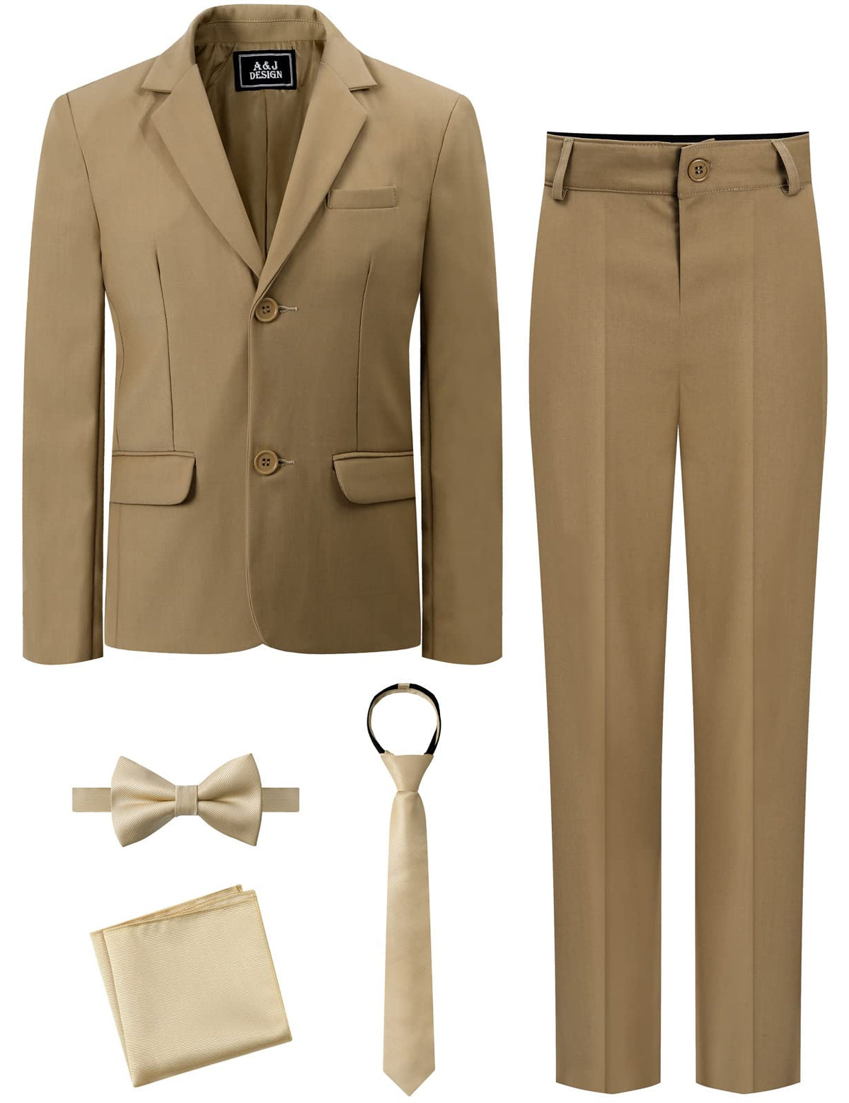 A&J DESIGN Boys Suit Size 16 Easter Outfit Formal Dress Ring Bearer Outfit Khaki
