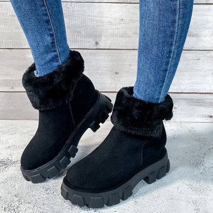 Thickened Round Head Medium Snow Boots