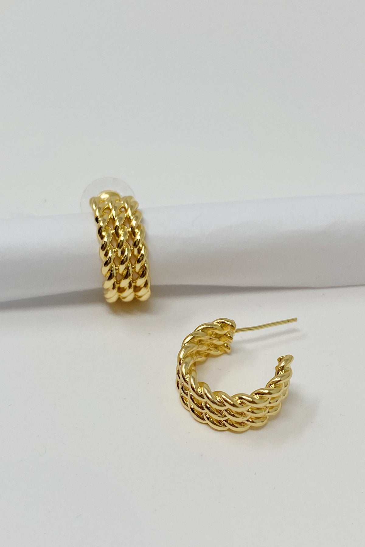 Triple Braided Hoop Earrings