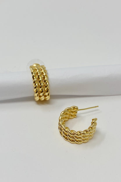 Triple Braided Hoop Earrings