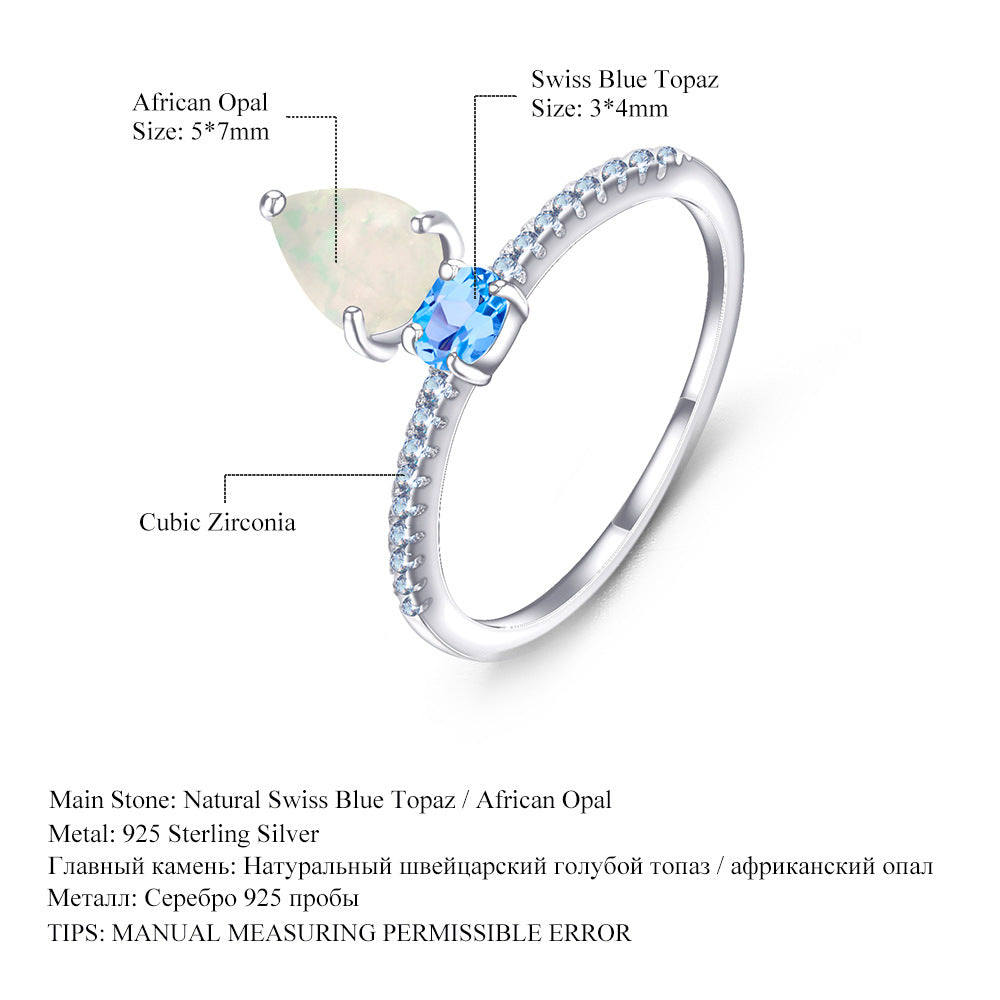 New Fashion Natural Color Gemstone Ring for Women