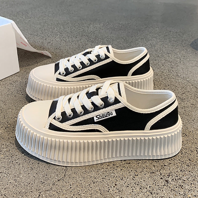 Casual Thick-Soled Canvas Sneakers for Women