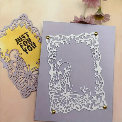 Rectangle Butterfly Lace Embossing Die for DIY Cards