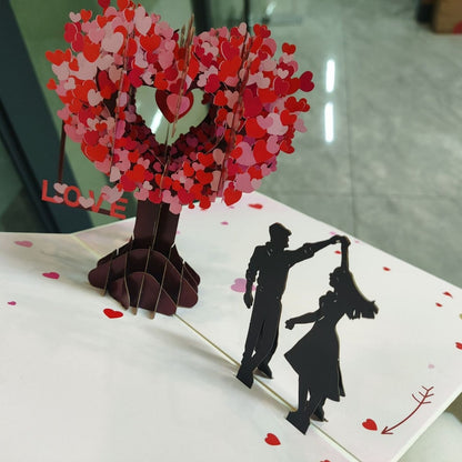 Valentines Day 3D Heart-Shaped Tree Invitation Card