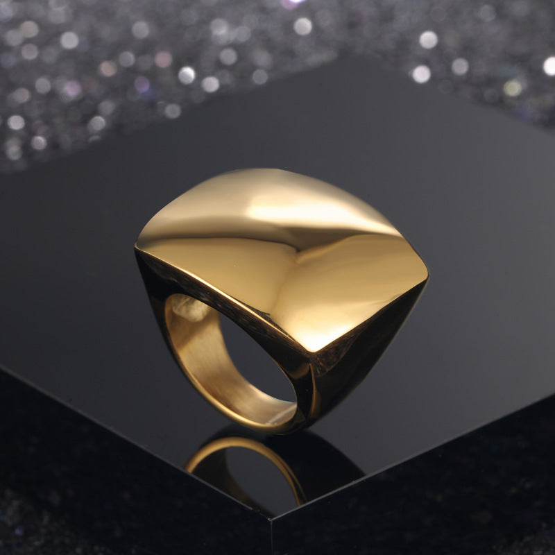 Electroplated Titanium Steel Ring for Women's Fashion