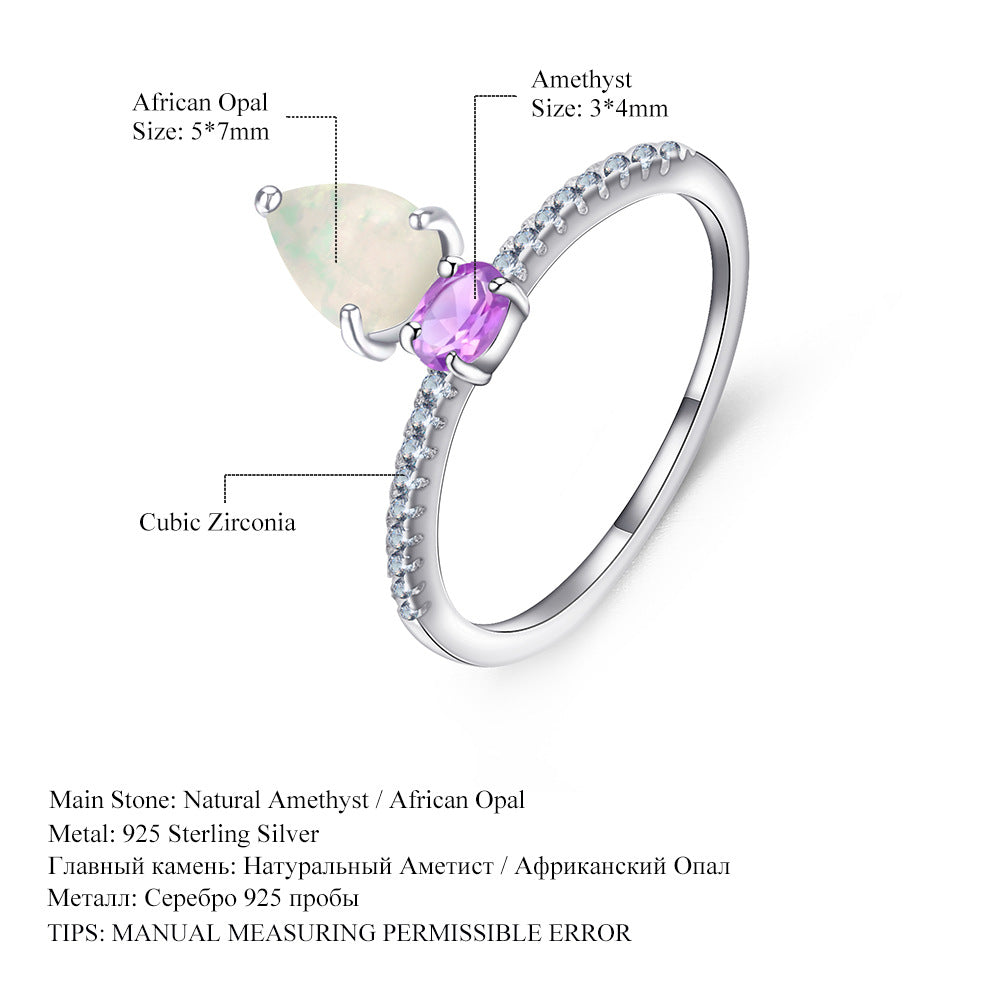 New Fashion Natural Color Gemstone Ring for Women