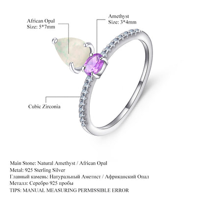 New Fashion Natural Color Gemstone Ring for Women