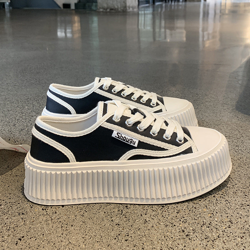 Casual Thick-Soled Canvas Sneakers for Women