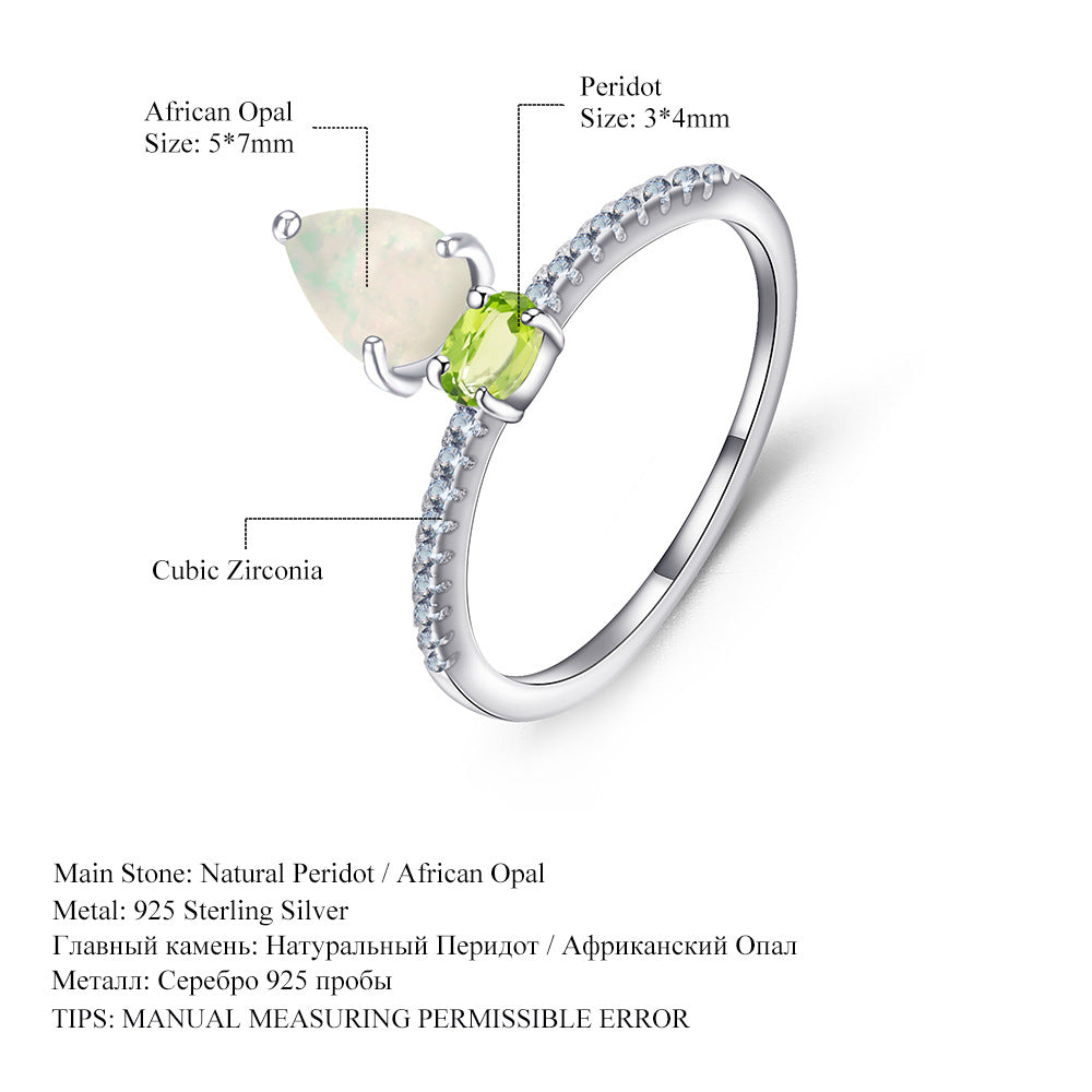 New Fashion Natural Color Gemstone Ring for Women
