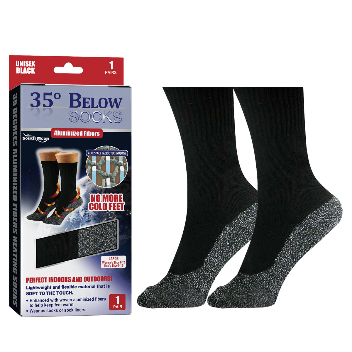South Moon 35°C Aluminum Fiber Heated Socks for Comfort