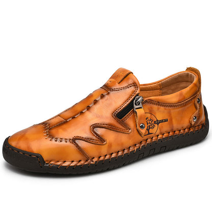 Men's Large Size Zipper Leather Business Shoes