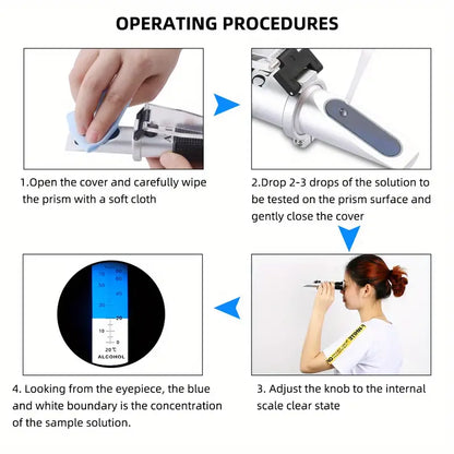 Handheld Alcohol Refractometer for Spirits and Brewing