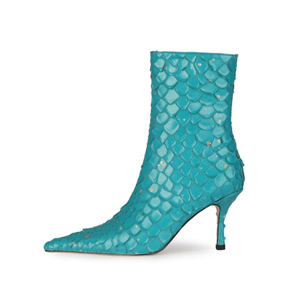 Spring Solid Color Sexy Fish Scale Ankle Boots