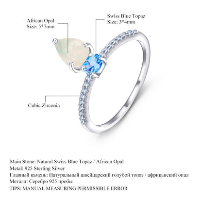 New Fashion Natural Color Gemstone Ring for Women